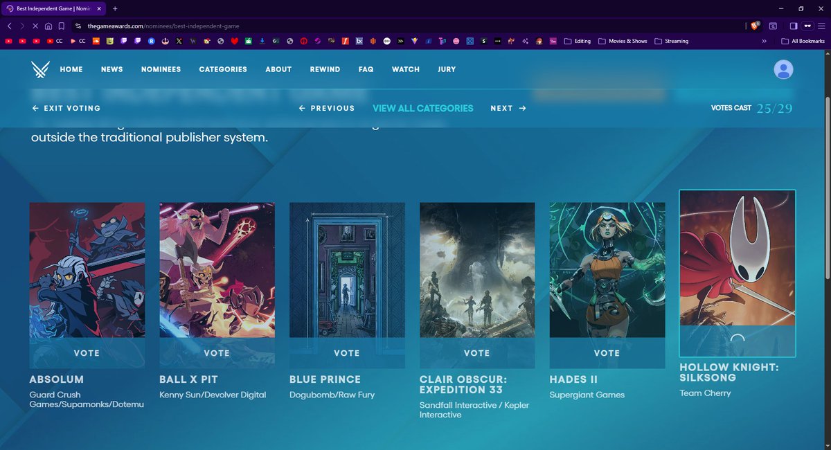 I'VE BEEN HERE FOR 2 HOURS, FIX THIS STUPID ASS SITE MAN 😭😭😭😭 #TheGameAwards