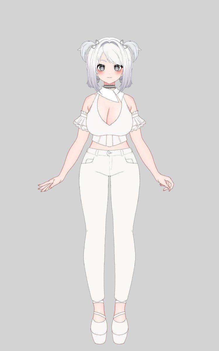 OniShoyo's tweet image. I heard that people are looking for a customizable model with pants!

The art is still in progress, but ECHO has both pants and shorts, a toggle cuff option, belt option, and they will have length sliders!

#CustomizableVtuber #Vtuber #VtuberModel #bunsCustomizableVtuber