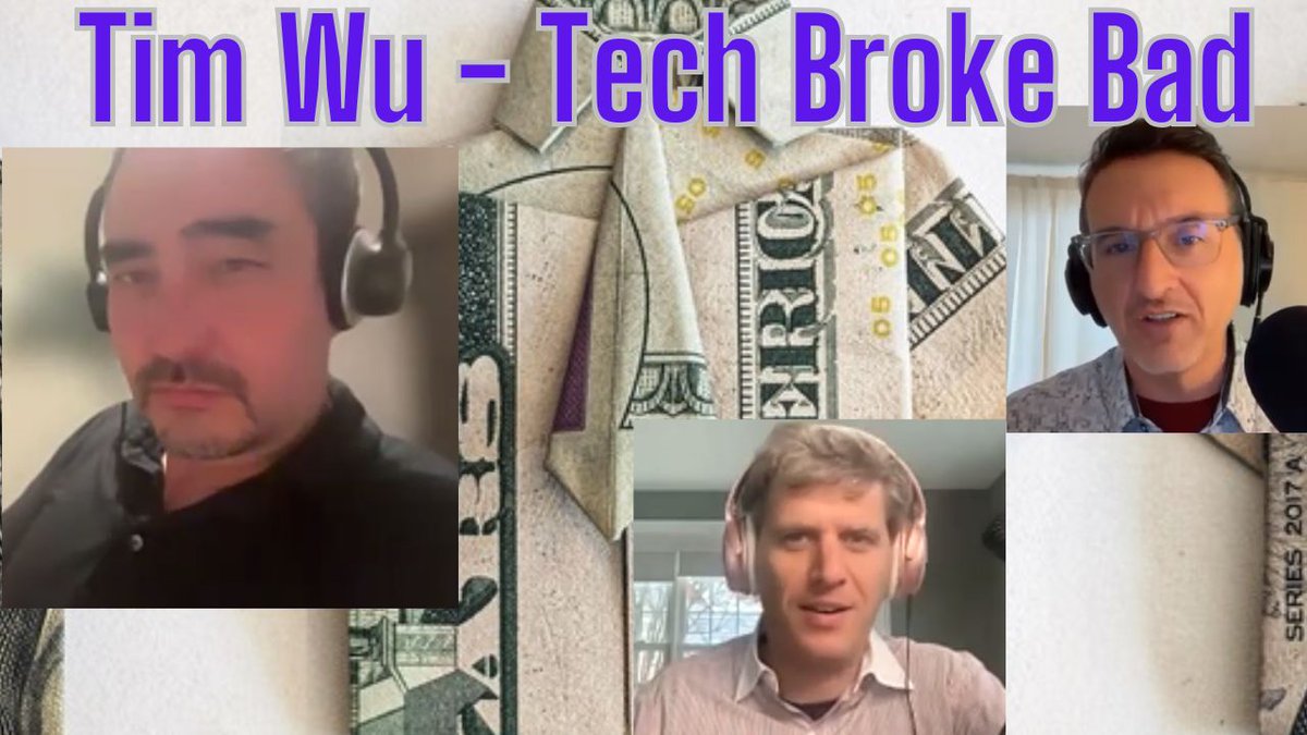 Here's a quick breakout video from this week's show, featuring <a href="/superwuster/">Tim Wu</a> &amp; <a href="/ddayen/">David Dayen</a> on the gradual degradation of big tech corp ethos over the past 20 years, featuring a little humor from <a href="/matthewstoller/">Matt Stoller</a> 

youtu.be/llkm4kgq09k