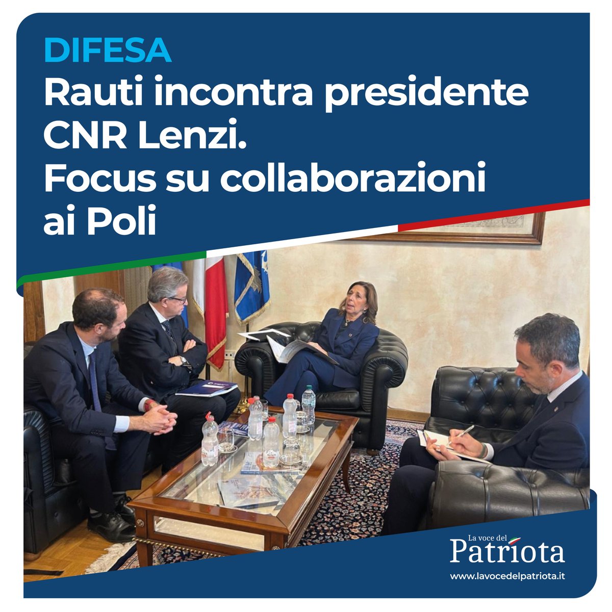isabellarauti's tweet image. Difesa, Rauti incontra presidente CNR Lenzi. Focus su collaborazioni ai Poli - @vocedelpatriota 
⬇️ 
lavocedelpatriota.it/difesa-rauti-i…

#CNR #AndreaLenzi #ENEA #Difesa #Artico #Antartide #PNRA #HighNorth #CampiAltaQuota #RicercaPolare #PolarDialogue2026 #SistemaPaese #ForzeArmate
