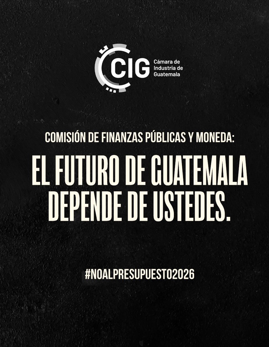 La Comisión de Finanzas tiene en sus manos la decisión más importante del año.

Guatemala merece un presupuesto responsable.
#NoAlPresupuesto2026