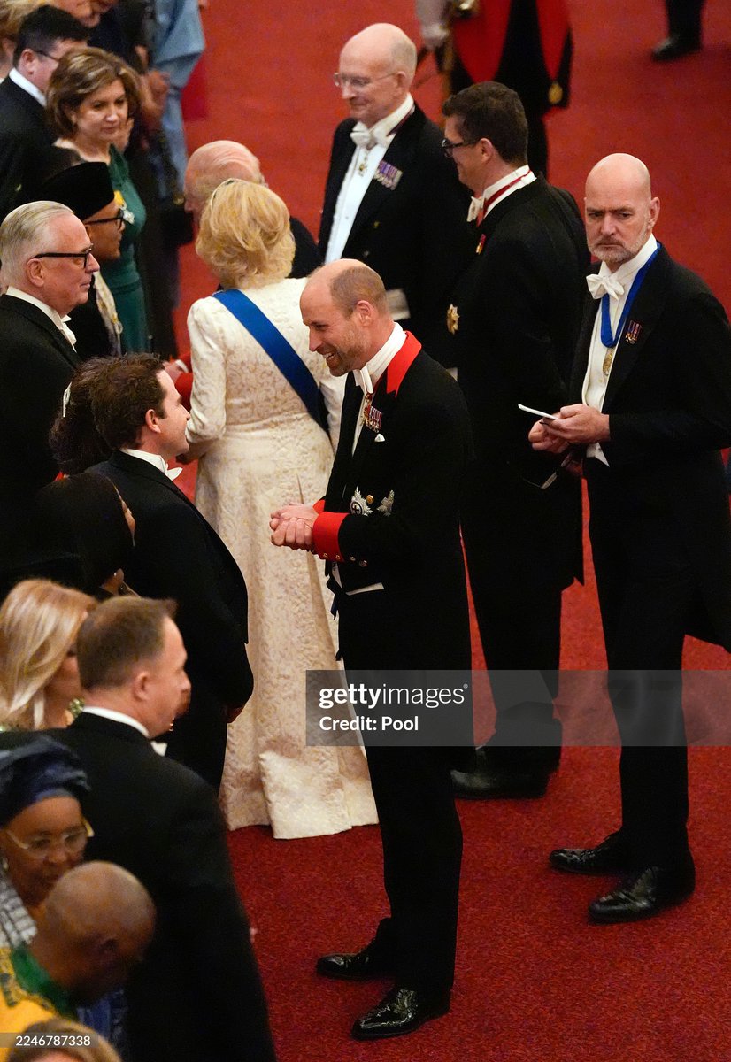 King Charles, Queen Camilla and the Prince of Wales attended a reception for the Diplomatic Corps at Windsor Castle tonight.

📸Andrew Matthews // POOL // AFP via Getty Images