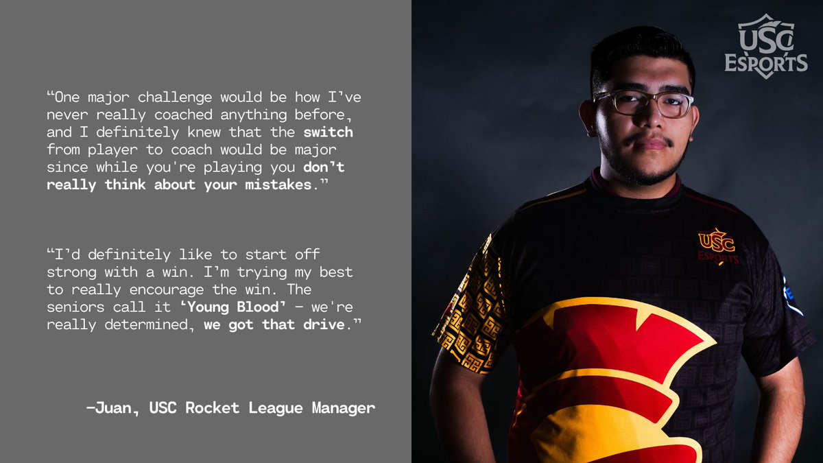 USC's Rocket League Manager Juan "PXRAN0IA", 
on his role swap to coaching &amp; E-Conquest: 

#FIGHTON
