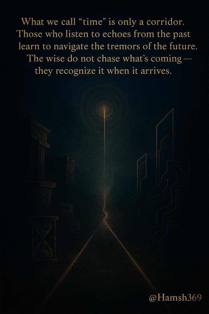 What we call “time” is only a corridor.
Those who listen to echoes from the past learn to navigate the tremors of the future.
The wise do not chase what’s coming , they recognize it when it arrives.