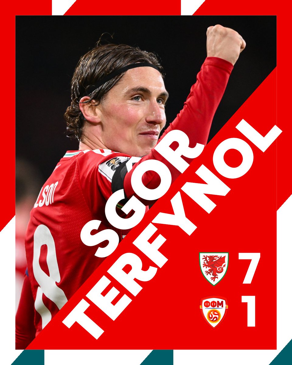 Cymru's tweet image. ⏰ FT | 🏴󠁧󠁢󠁷󠁬󠁳󠁿 7-1 🇲🇰

CYMRU BOYS PUTTING ON A SHOW 🎩

💻 fawales.co/CymMac