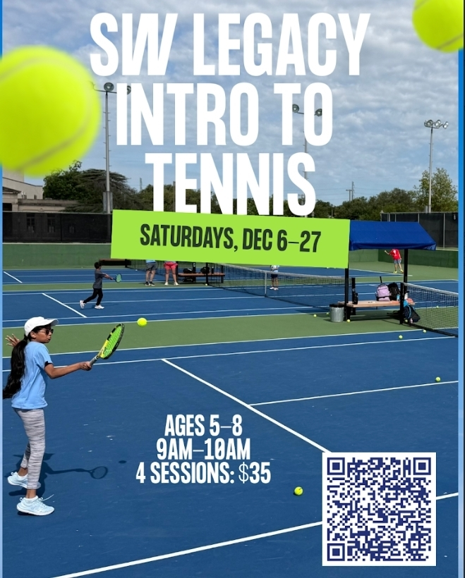 Great tennis opportunity for ages 5-8 at SW Legacy.
