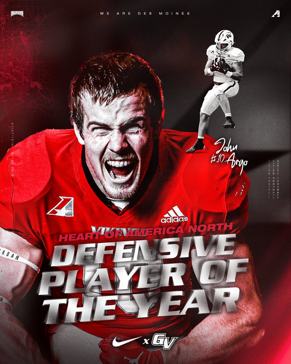 VikingAthletics's tweet photo. 𝙃𝙊𝘼 𝘼𝙇𝙇-𝘾𝙊𝙉𝙁𝙀𝙍𝙀𝙉𝘾𝙀 𝙎𝙀𝙇𝙀𝘾𝙏𝙄𝙊𝙉𝙎 ⤵️

‼️HEART NORTH DEFENSIVE PLAYER OF THE YEAR‼️
JOHN ARGO

#WEAREDSM | #TheRightWayToPlay https://t.co/JQM3G6BqTa