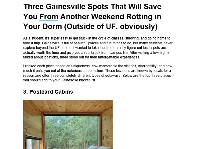 cobellot's tweet photo. Gainesville has plenty to do outside of UF and these three spots are perfect when you need a break from classes. Here are my top places to escape the student routine.
#Gainesville #CollegeLife #ExploreFlorida https://t.co/wn54eWjTJj