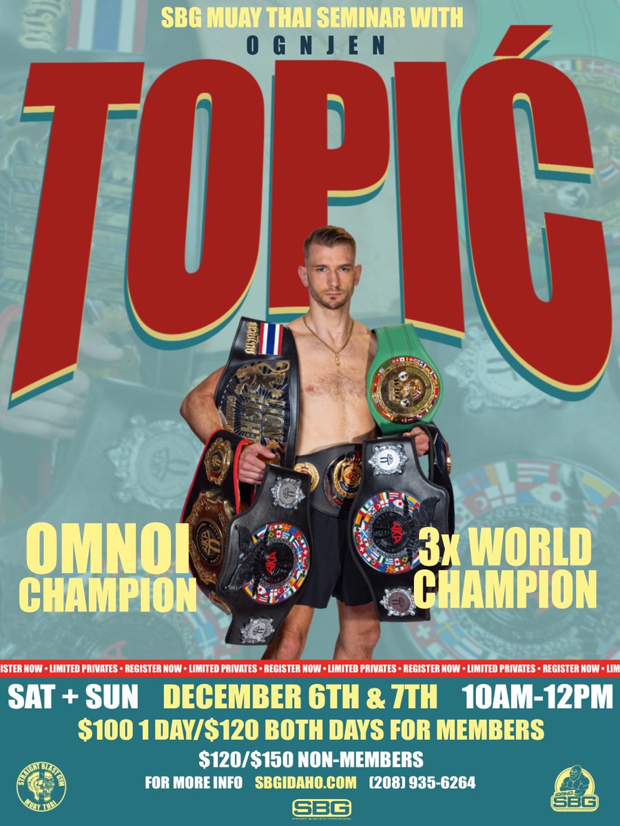 OGNJEN TOPIC MUAY THAI SEMINAR – DEC 6 &amp; 7!!!

sbgidaho.com/2025/11/18/ogn…