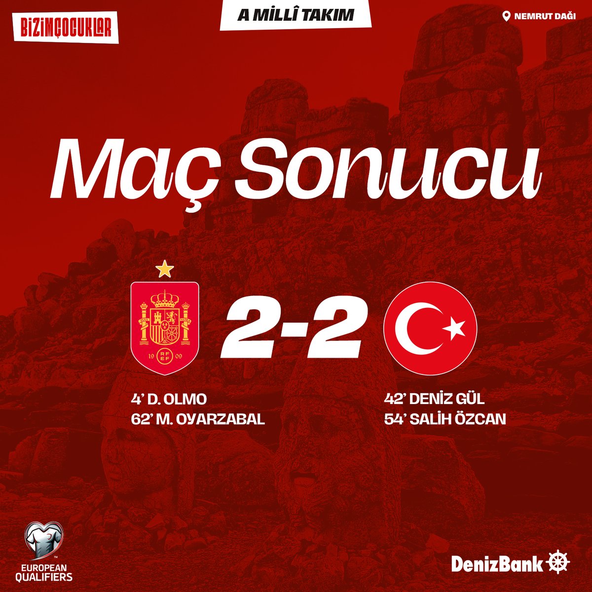 MilliTakimlar's tweet image. İspanya&apos;da maç sona erdi. 

#BizimÇocuklar I #ESPTUR I #FIFAWorldCup