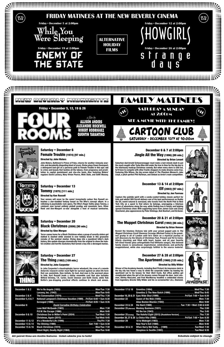 This holiday season the New Bev presents a feast of film fun featuring yuletide classics, festive rediscoveries, and more! Share with friends and let us know what you're most excited to see.