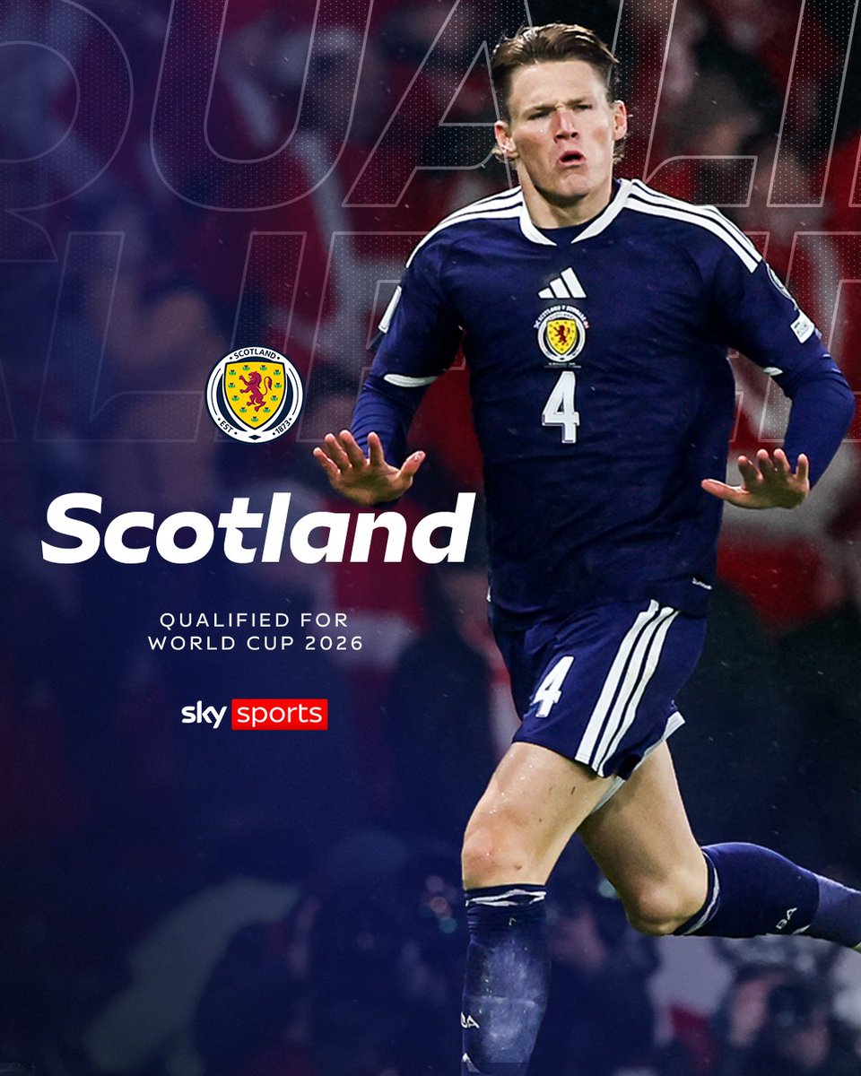 SkySports's tweet image. WHAT AN ENDING! Scotland are heading to the World Cup after a dramatic 4-2 injury-time win over Denmark! 🤩