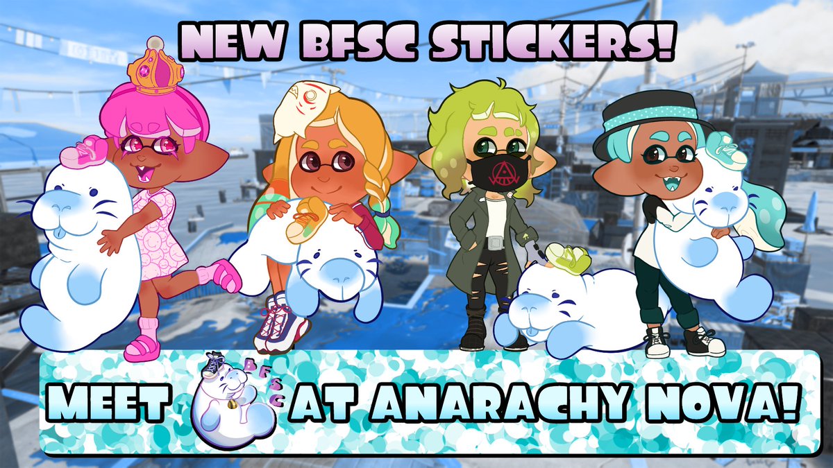 BFSC_spl's tweet image. This account is alive I promise, anyways BFSC is going to Anarchy NoVA this weekend‼️We’ll be handing out our team logo stickers and our brand NEW stickers that @TotodileStar made! 😎🎉