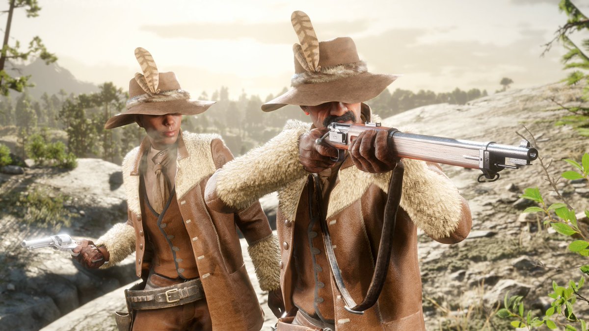 RockstarGamesMN's tweet photo. للاعبي الرماية الأنيقين تجميع زي مستوحى من المجتمع يليق بصائد الديك الرومي، تم تجميعه بواسطة Victorian_Cowgirl من r/Red DeadFashion.

احصل على القطع مجانًا من كتالوج ويلر، راوسون وشركاه: https://t.co/jDedYyLbsO https://t.co/2bGYFnCn99