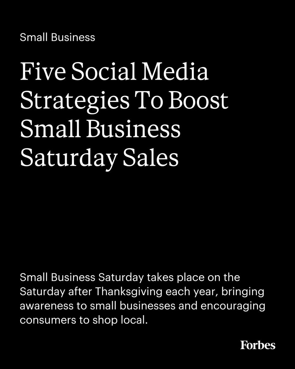 Forbes's tweet image. Although it’s coming up fast (Nov. 29), there’s still time for business owners to make the most of consumers’ buying intentions and build anticipation for upcoming sales.
Read more: forbes.com/sites/chelseat…