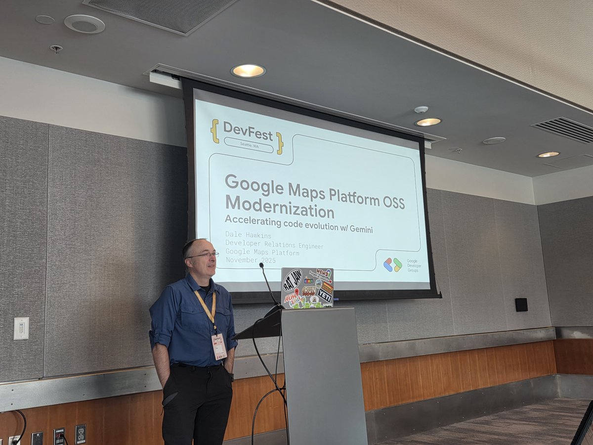 Dale Hawkins, Google found Gemini GenAI is a terrific helper for maintaining 12 repos; writing test code and sample code to eliminate technical debt across Android OSS by Dale Hawkins, Google: Scaling Your Refactor #devfest #gdgseattle