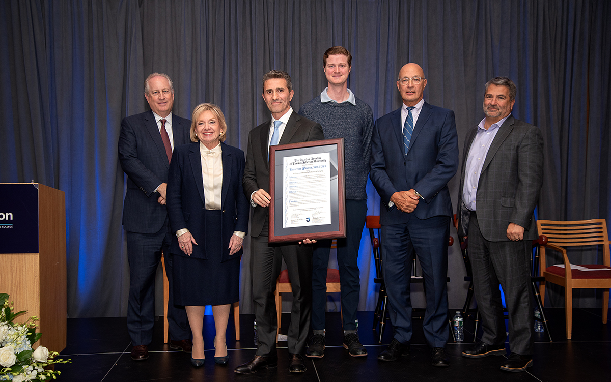 JEFFsurgery's tweet image. Congratulations to Dr. Francesco Palazzo on his investiture as the inaugural Hollingsworth Family Professor of Surgery at Sidney Kimmel Medical College at Thomas Jefferson University 👏

Dr. Palazzo is the vice chairman and chief of surgery at Jefferson Methodist Hospital.