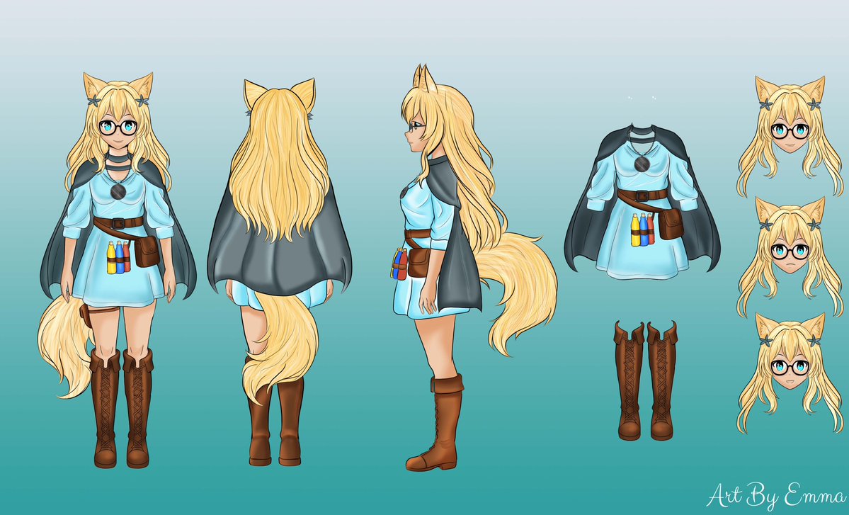 _emmarose12's tweet image. Just finished another commission for a satisfied client. Hope you guys like it! 💖📸
#DigitalArtWork #Referencesheet #illustration #Characterart #ArtByEmma