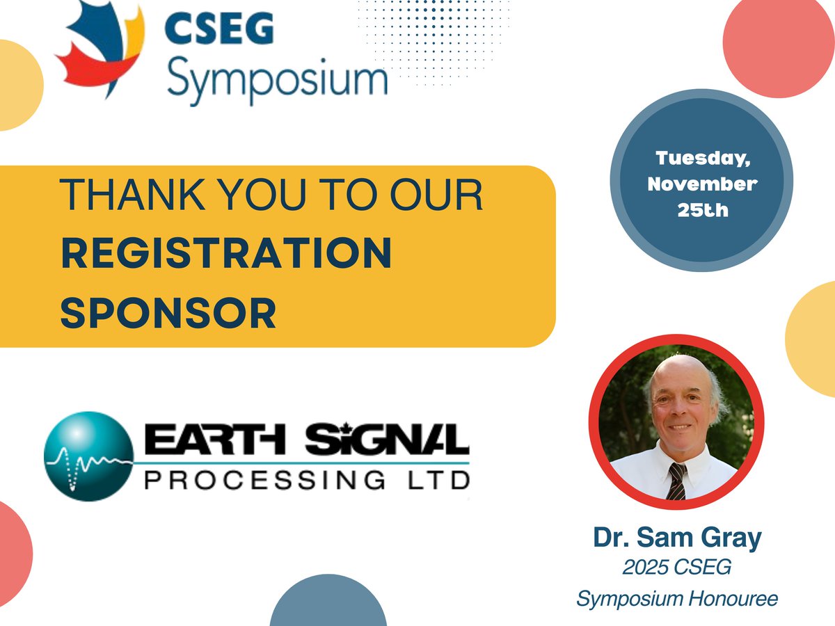 csegonline's tweet image. In one week today, we&apos;ll be well into the #Symposium and planned events of the day. A huge shout out to Earth Signal #Processing Ltd for being one of our registration sponsors-so much of our success is rooted in the support we receive!

cseg.ca/professional-d…

#geophysics
