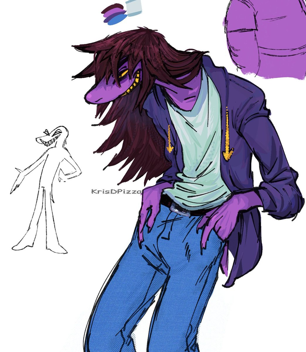 I wanted to draw a slim lizzard looking Susie That was my Excuse