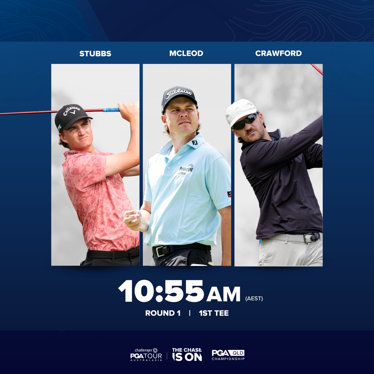 PGAofAustralia's tweet image. Round 1 feature groups ⏰

#QldPGA | #thisisbrisbane