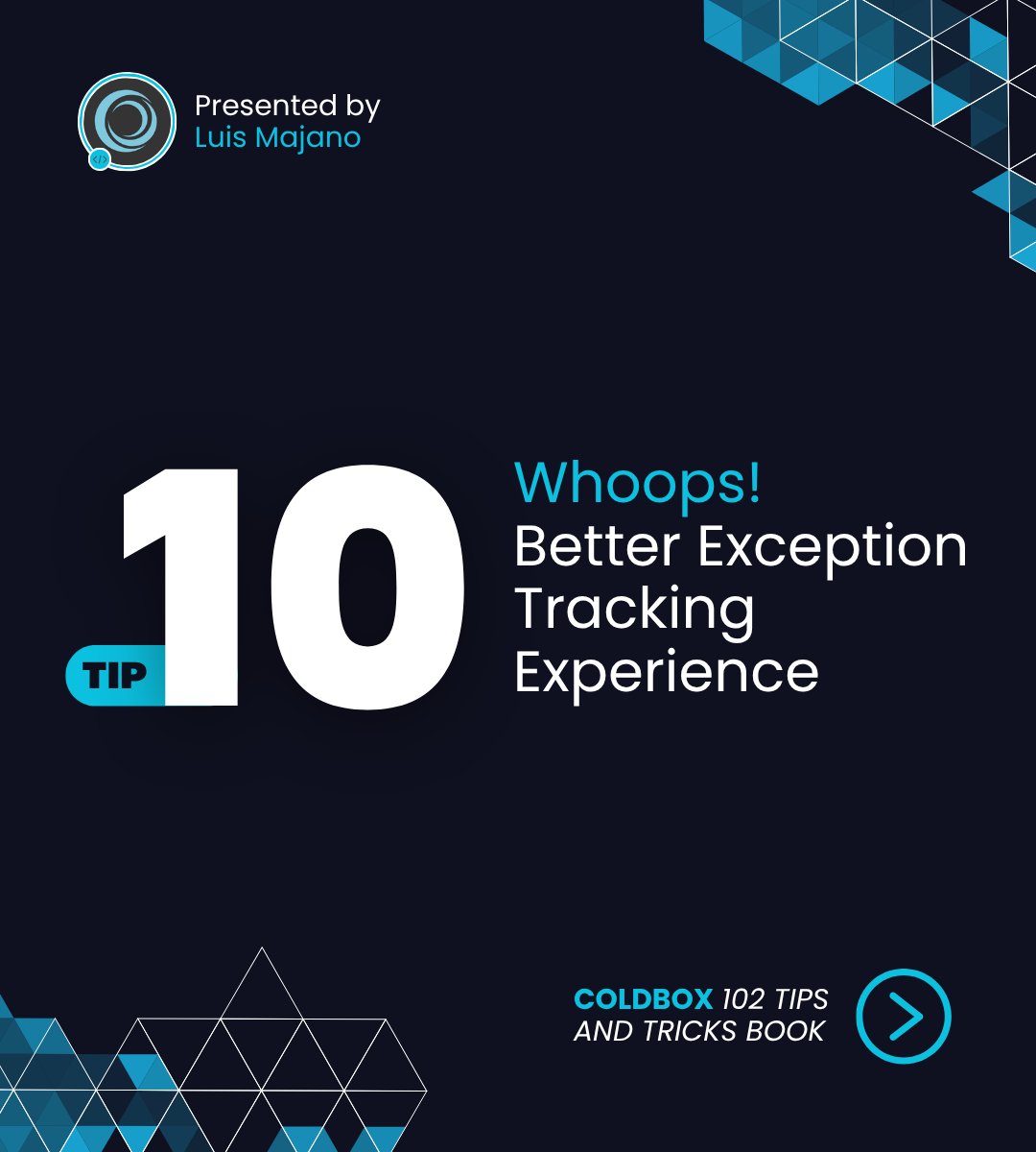 ortussolutions's tweet image. 🔍 Improve Exception Tracking in ColdBox!
Tip #10: Integrate Whoops for a better debugging experience — interactive stack traces, source code highlighting, and faster rendering. 💡

🔗 ortussolutions.com/blog/coldbox-f…

#ColdBox #Whoops #CFML #Debugging #OrtusSolutions #DeveloperTools