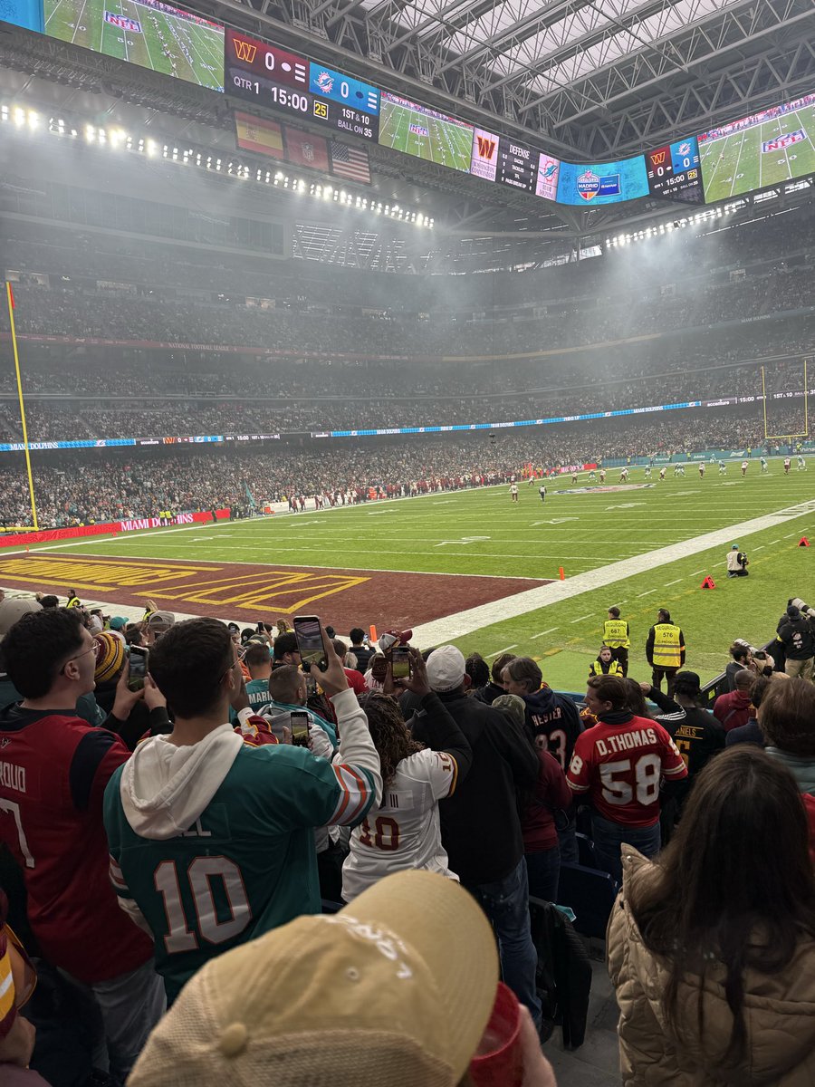 JenMotz's tweet photo. I haven’t been able to find any real numbers but I can tell you that Commanders fans really represented in Madrid! https://t.co/xIoDtmevDg