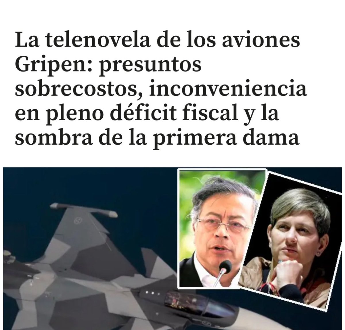 CARLOSFMEJIA's tweet image. 🚨URGENTE | Negocio entre la firma Saab y el gobierno de Gustavo Petro se pactó por $16,5 billones de pesos. 
Hay sobrecostos del 55% . Como buen gobierno narco neo comunista, saldrán multimillonarios Petro, familiares y amigos.
QUÉ VERGÜENZA Y EN LA CARA DEL MUNDO ENTERO.…