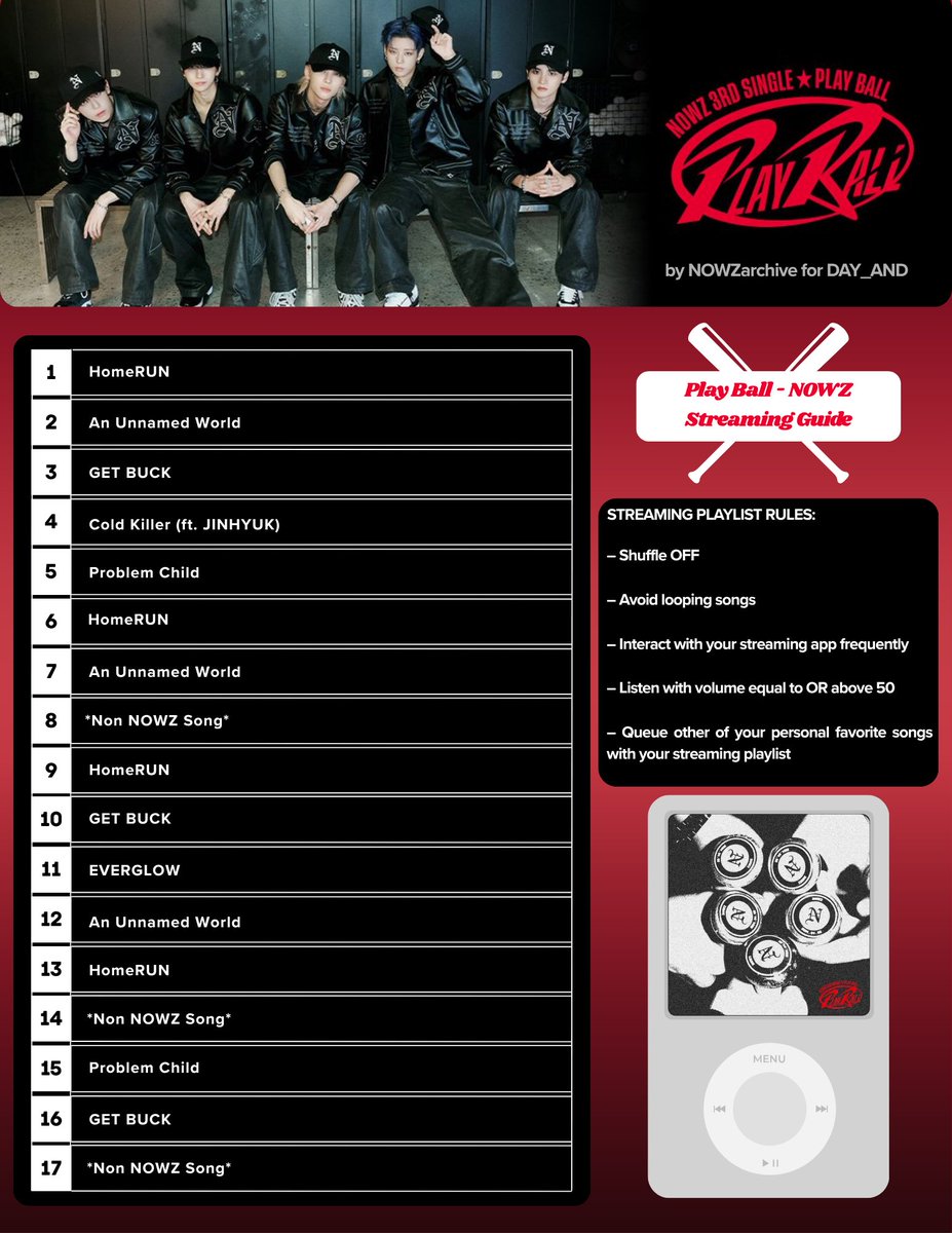 NOWZarchive's tweet image. [🎧] DAY_AND

Here is an example of a streaming playlist for ‘Play Ball’ that you can follow to make the most out of your streams! 

We have included streaming rules as well so that your streams aren’t seen as bot streams by your streaming service!

We hope you find it useful!…