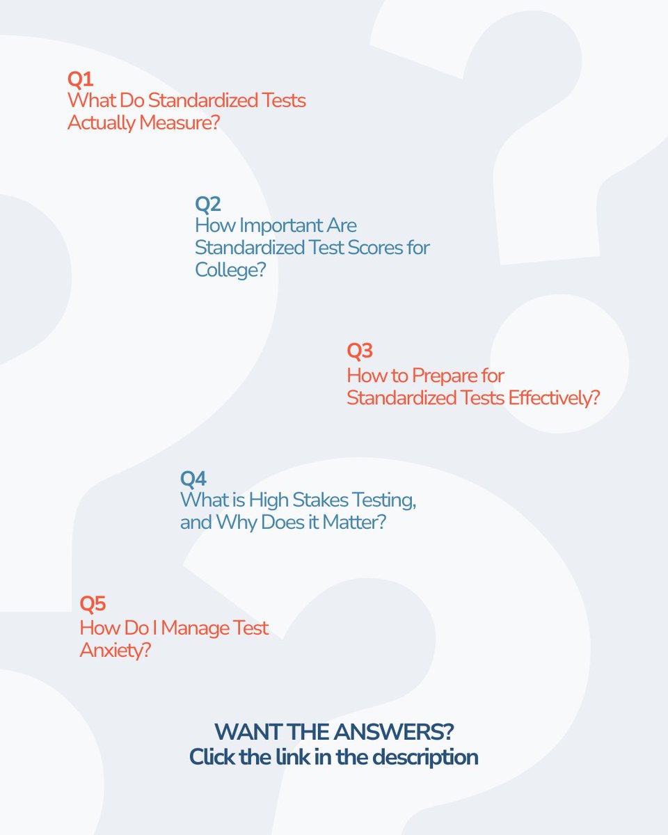 Five common questions about standardized tests - answered!

Stop stressing and start strategizing: petersons.com/blog/standardi… ♟️

#TestPreparation #TestPrep #TestScores #Tests #TestScore #Tutors #Tutoring #Tutor #StandardizedTest #StandardizedTests #ACT #SAT #PSAT #CLT