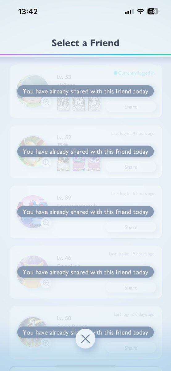 Anyone still playing the Pokemon TCG Pocket game and wanna be friends? 

Friend Code: 1696974276791651
                                
                                🥹
                             👉🏼👈🏼
Out here sharing almost daily but unsure if others know how to share back🤣