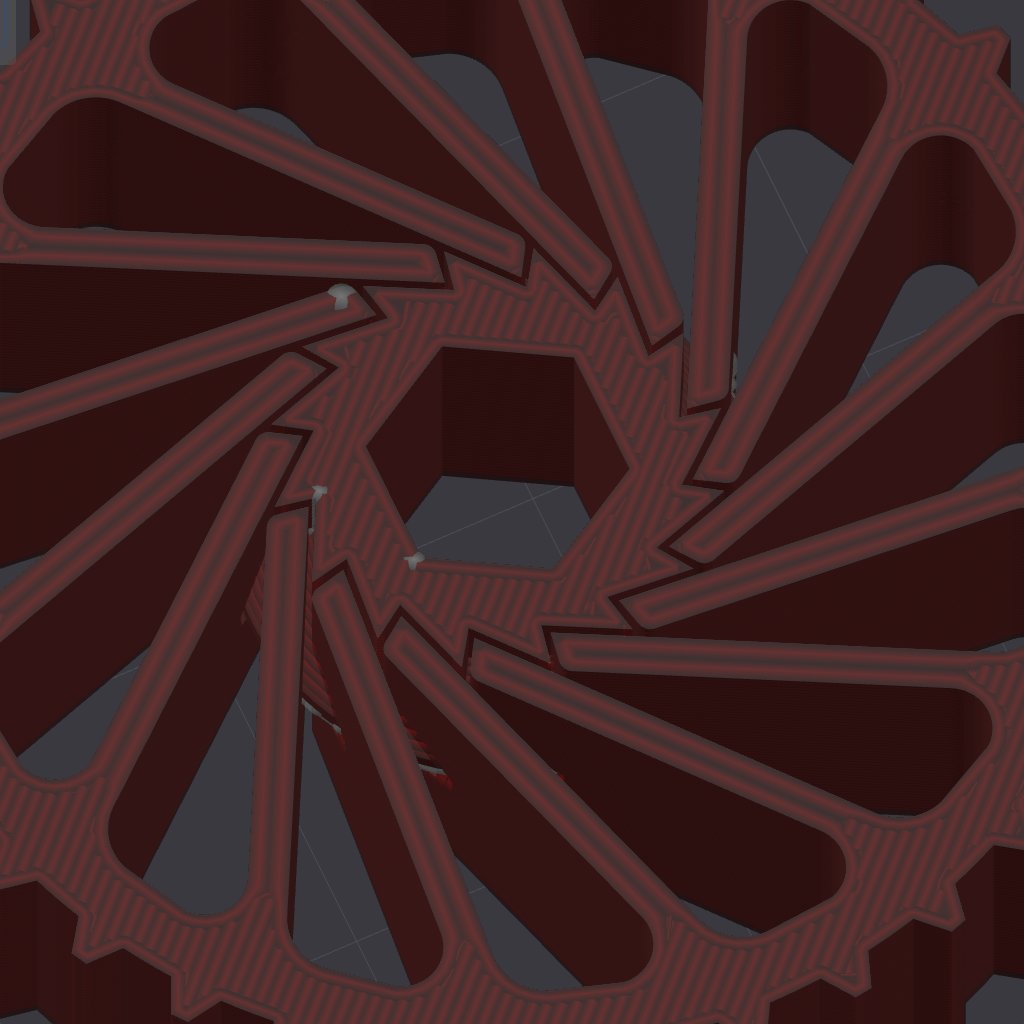 alpaca7's tweet image. FDM方式3dプリンター向け設計Tips
・完全な角(かど)は印刷できない
データ上は角を作ることは可能だけど、スライスするとノズル径の影響(画像の例では0.4mm)で角の部分はノズル径程度の曲率に丸められてしまう。
画像ではラチェットを設計したけど角の丸めの影響のためラチェットとして機能しない。
続