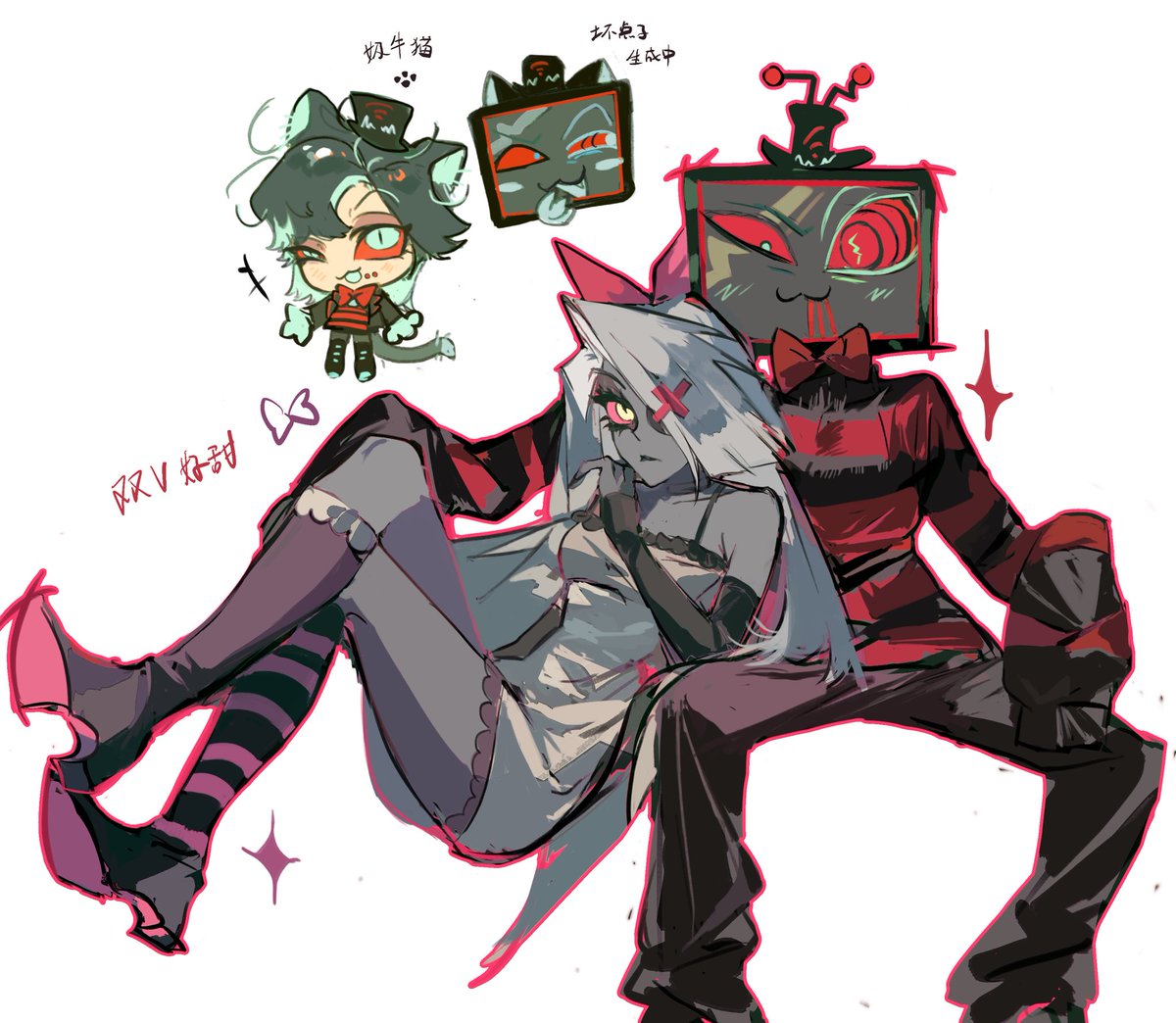 xiaodiaopiwosh1's tweet image. #vaggie #HazbinHotelVox 
旧版🎀📺条纹闺蜜