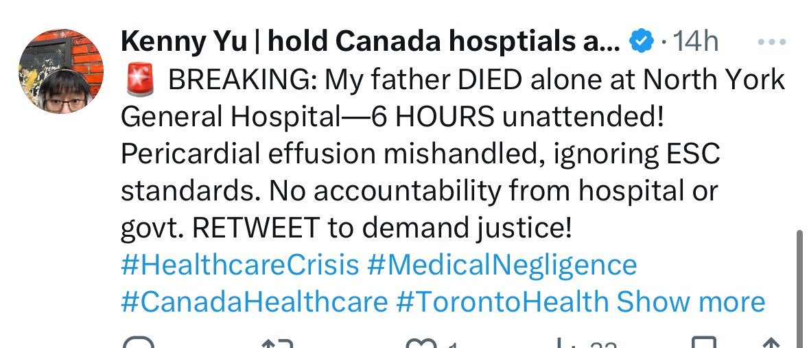govt_corrupt's tweet image. I hear so many Canadians say, “At least I won’t go bankrupt if I need to go to the hospital, unlike in the US.”

Sure, but you could just die in a hallway instead. This man died alone in a Toronto hospital after waiting 6H for care.

This is the true face of Canadian healthcare!