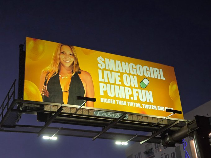 Fun_Node's tweet image. OMG im so stoked guys, we got a billboard!! $MangoGirl and Pump.fun is officially on a billboard in Los Angeles. We’re making big moves — and we’re just getting started.