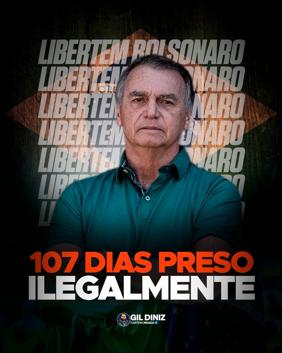 carteiroreaca's tweet image. 107 dias de prisão ilegal de Jair Bolsonaro!

E a cada dia fica mais claro que o objetivo sempre foi desgastar um símbolo. Mantêm um ex-presidente em isolamento forçado, cercado de regras absurdas, enquanto fingem normalidade institucional. Mas a verdade é que esses 107 dias…