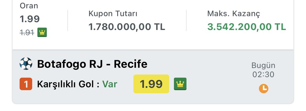 Avusturalya tek golden 7 milyon kaçırdık 

Karşılıklı gol var tahminim kazanırsa 50 KİŞİYE kişi başı 2,000₺ vereceğim .

Beni takip edip bu gönderiye beğeni rt ve yorum atıp TELEGRAM kanalına katılmanız yeterli . 

Çekiliş videolu olacaktır