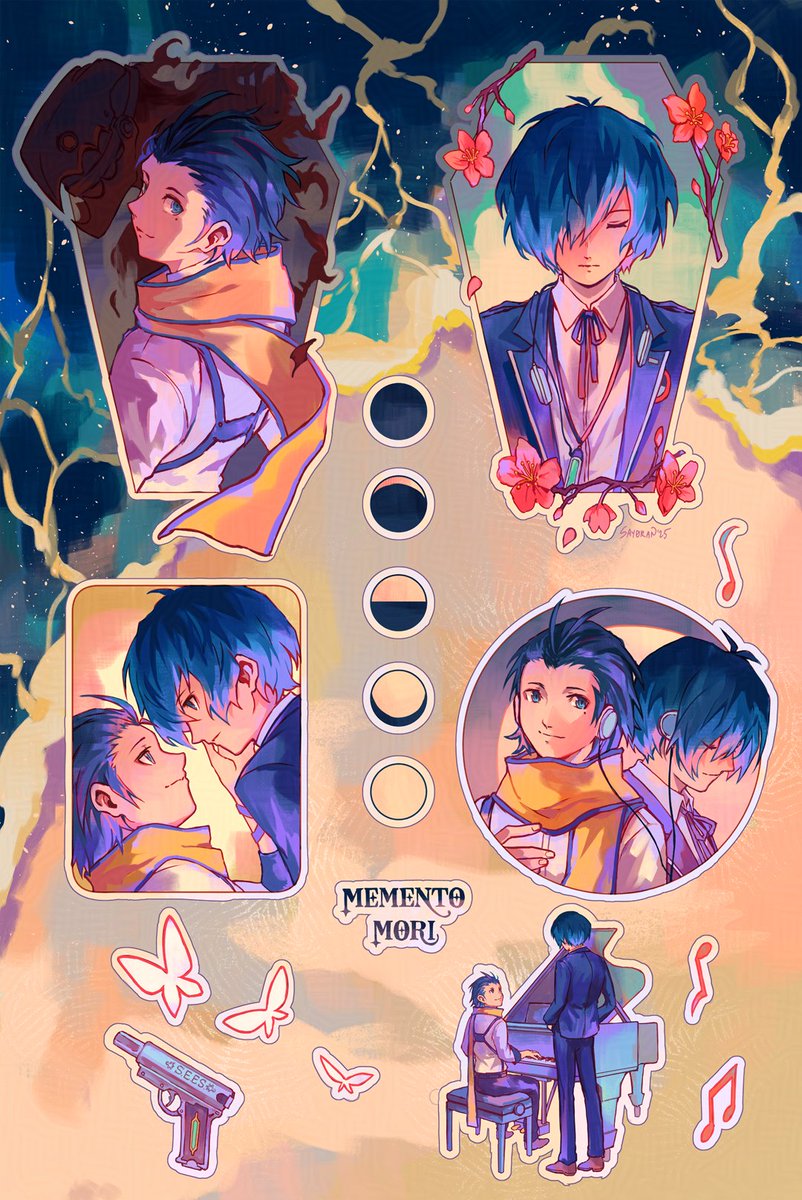 drew a ryomina sticker sheet...! ✨🌙 