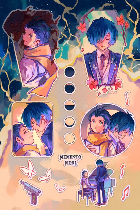 drew a ryomina sticker sheet...! ✨🌙 