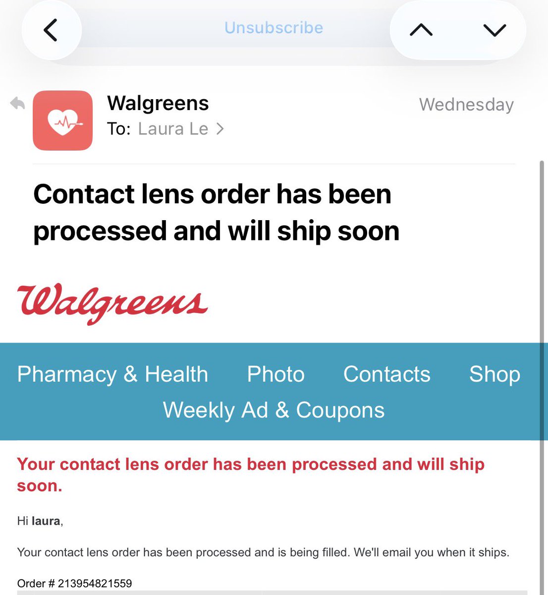 laurale4_'s tweet photo. @Walgreens it’s been a week where is my order https://t.co/ejtDpwNSYI