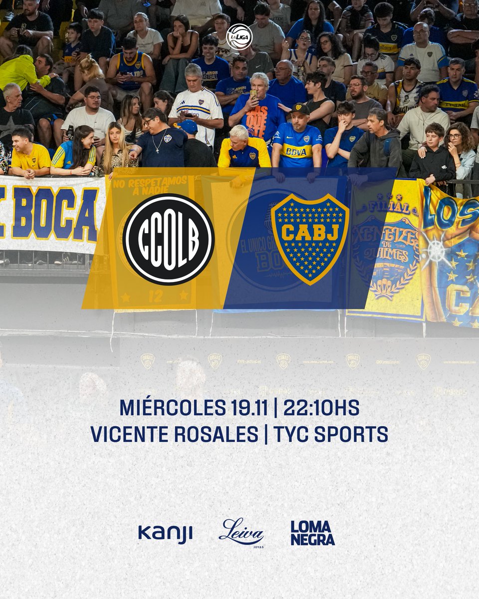 BasquetBocaJrs's tweet image. 🔜 ¡𝗣𝗥𝗢́𝗫𝗜𝗠𝗢 𝗣𝗔𝗥𝗧𝗜𝗗𝗢!

👉 @LigaNacional 
🗓 Miércoles 19/11
🕙 22:10 horas
🏀 vs. @OlimpicoLB 
🏟️ Vicente Rosales
📺 TyC Sports

#DaleBoca 🔵🟡🔵