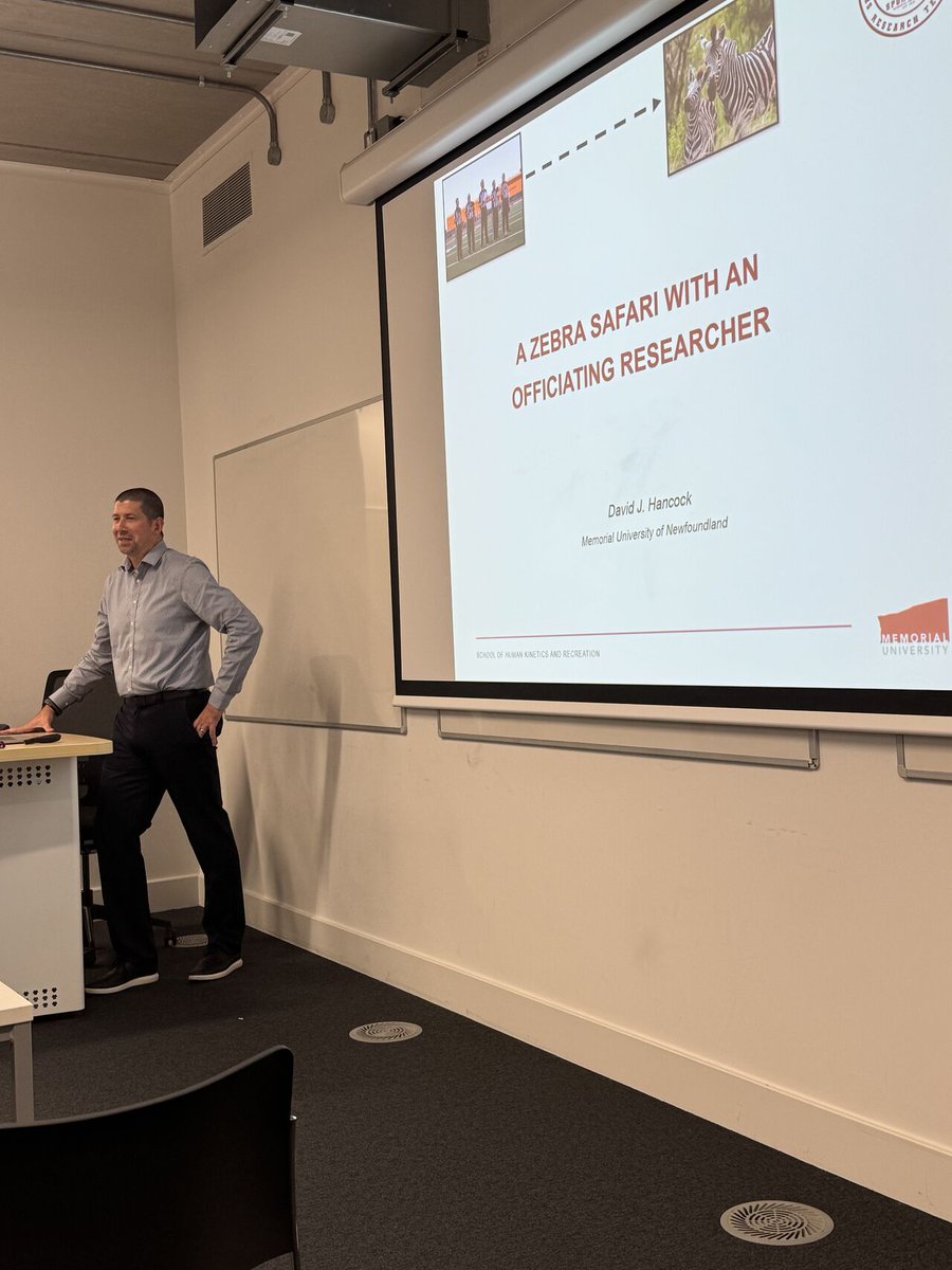 ProfHancockMUN's tweet image. My job comes with some great perks, which include being able to make a quick trip to Belfast (@UlsterUni) to visit @KyleParadis and present some of my research. Kyle was an amazing host, showing me the city, taking me to a hockey game, and even getting us a round of golf!