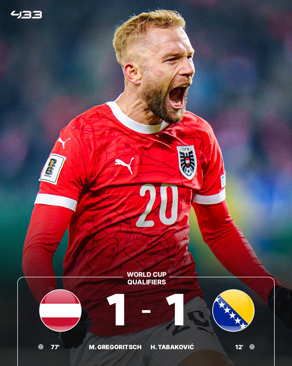 Die österreichische Nationalmannschaft hat sich für die Weltmeisterschaft 2026 qualifiziert. Danke, Österreich!
#Oesterreich