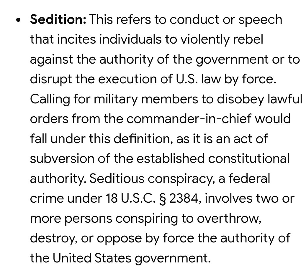 <a href="/SenatorSlotkin/">Sen. Elissa Slotkin</a> <a href="/AGPamBondi/">Attorney General Pamela Bondi</a> <a href="/FBIDirectorKash/">FBI Director Kash Patel</a> <a href="/FBIDDBongino/">Dan Bongino</a>  Is this not sedition?