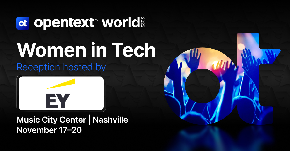OpenText's tweet image. 🌟 Join us for the Women in Technology Reception hosted by EY!

We’re celebrating the power of connection, collaboration, and leadership — bringing together today’s and tomorrow’s innovators. Let’s connect, inspire, and elevate each other! 💪