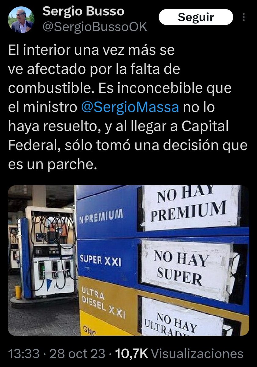 CristianGeo7's tweet photo. Te faltó una parte, los países que "regalan" el combustible terminan con escasez: Venezuela, Bolivia, Argentina Octubre 2023, ministro de agroindustria de Córdoba 👇🏽 https://t.co/HFvZzxTqtq