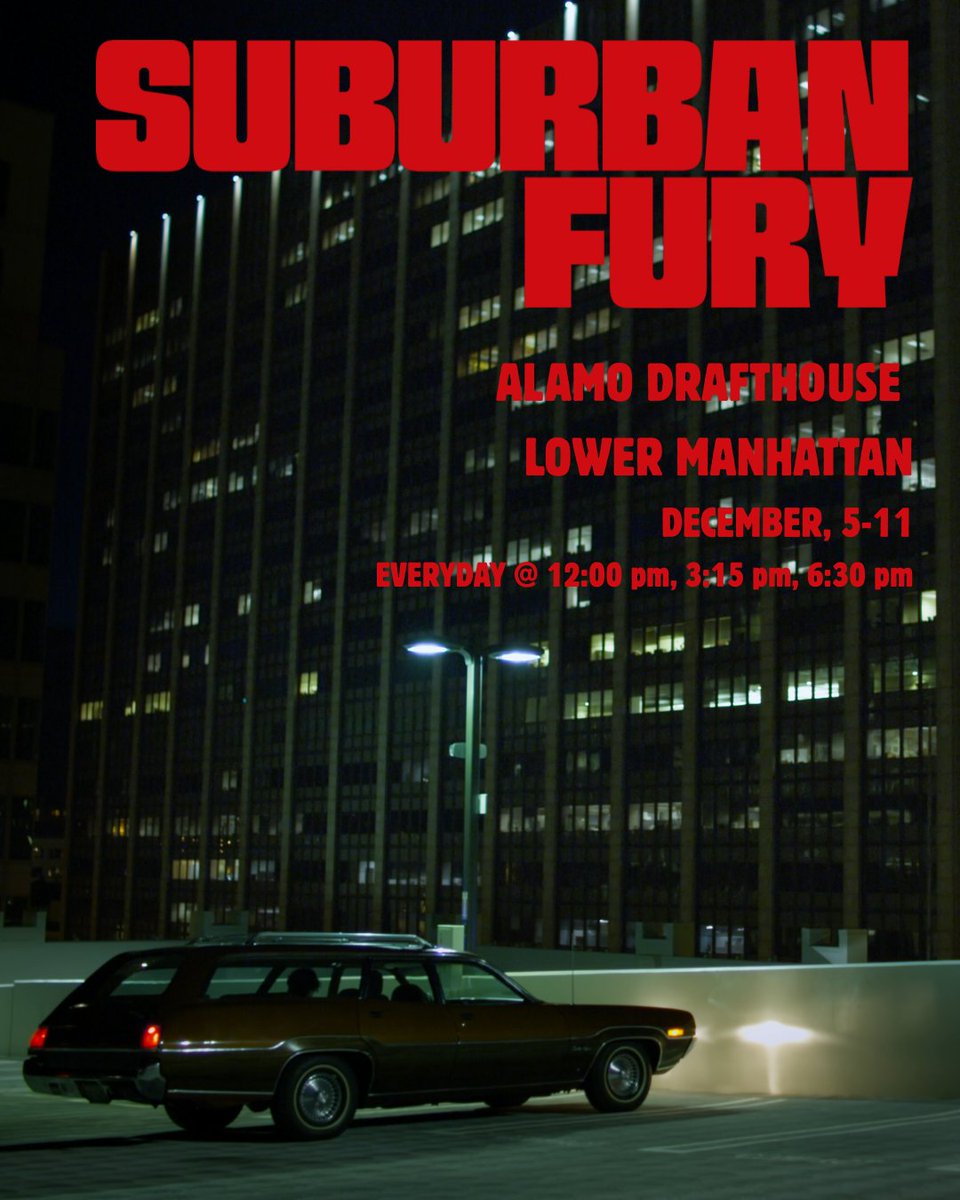 suburbanfury's tweet photo. We are excited to announce that SUBURBAN FURY will actually be screening 1 WEEK EARLIER than previously announced at the Lower Manhattan Alamo Drafthouse @AlamoNYC! Showtimes begin December 5th and run through December 11th.

🎟️🎟️:https://t.co/ttcHRYivlt

#alamodrafthouse https://t.co/LaJiYIZo5E