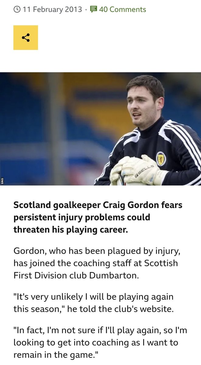12 years after this interview Craig Gordon made some huge stops to get Scotland to the World Cup. Unbelievable redemption story.
