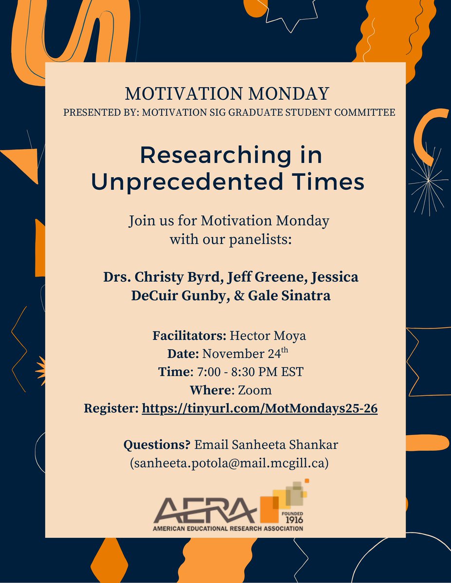 Motivation Monday Events From the AERA Motivation SIG (Learn more here: apadiv15.org/2025/11/18/mot…)