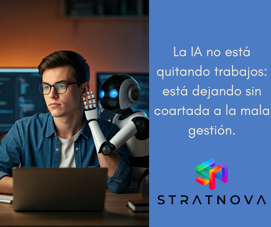 Nuevo blog en Medium: “No es la AI, es el modelo”. Hablemos de despidos, modas y mentiras alrededor de la Inteligencia Artificial… y  cómo usarla con sentido estratégico Léelo aquí 📷 medium.com/.../no-es-la-a… #ElPosibilista #Stratnova #IA